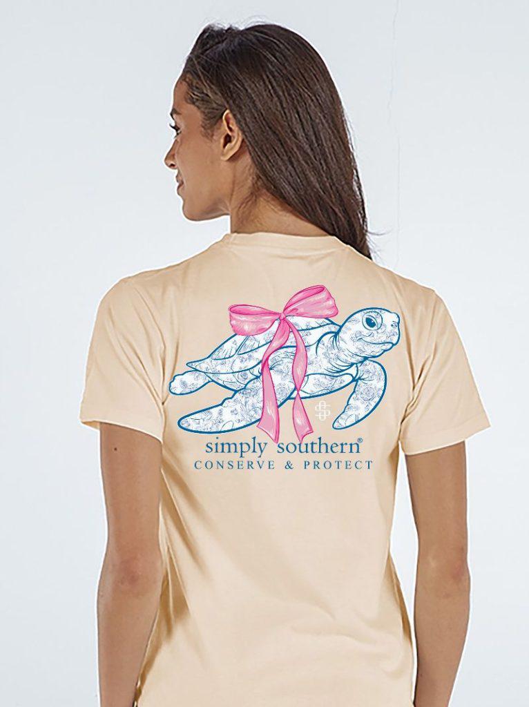 Women's Short Sleeve Tee: Turtle w/Bow